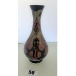 Green Moorcroft signed vase 6.75” high