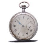 Swiss silver (0.800) hunter lever pocket watch made for the Turkish Market, the dial branded '