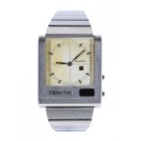 Zenith Futur Time Command Quartz Analog stainless steel gentleman's bracelet watch, circa 1970s,