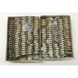 Collection of stainless steel wristwatch cases, 31mm with winding crowns (new/old stock,