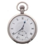 Vertex silver lever pocket watch, Birmingham 1930, signed 17 jewel gilt movement with compensated