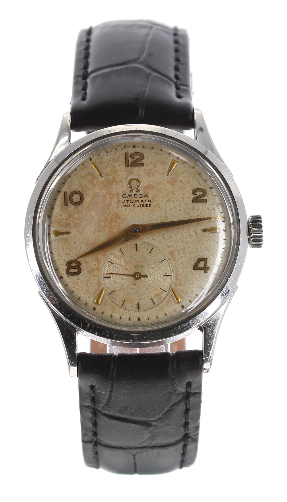 Omega automatic 'bumper' stainless steel gentleman's wristwatch, ref. 2581-4, circa 1947-1950,