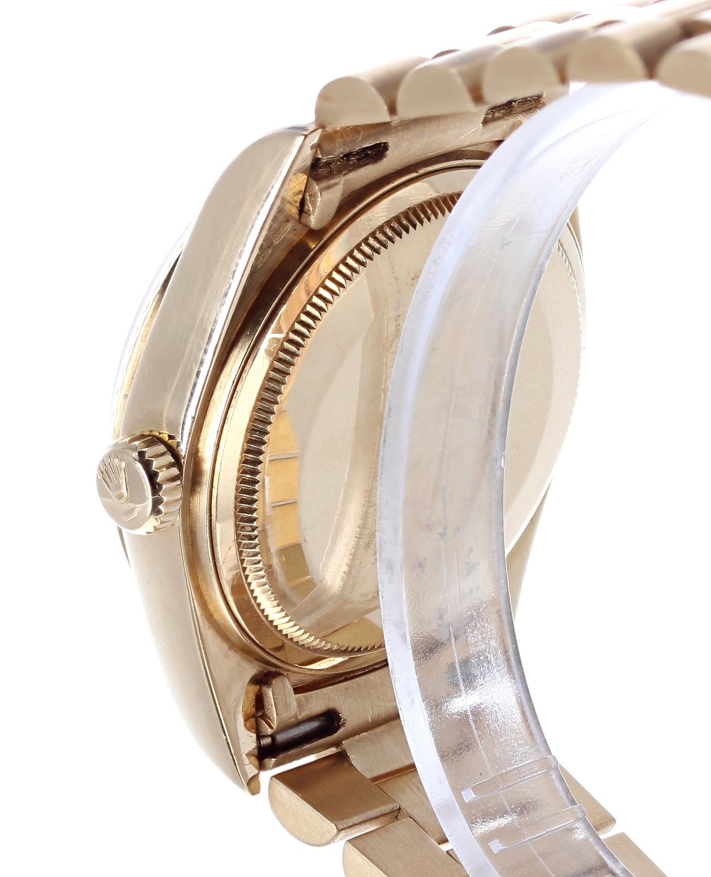 Rolex Oyster Perpetual Day-Date 18ct gentleman's bracelet watch, ref. 18038, circa 1980s, fluted - Image 4 of 12