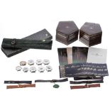 Four Baume & Mercier leather watch straps (one with tag); together with a four Baume & Mercier