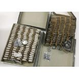 Collection of stainless steel wristwatch cases, 31mm with winding crowns (new/old stock,