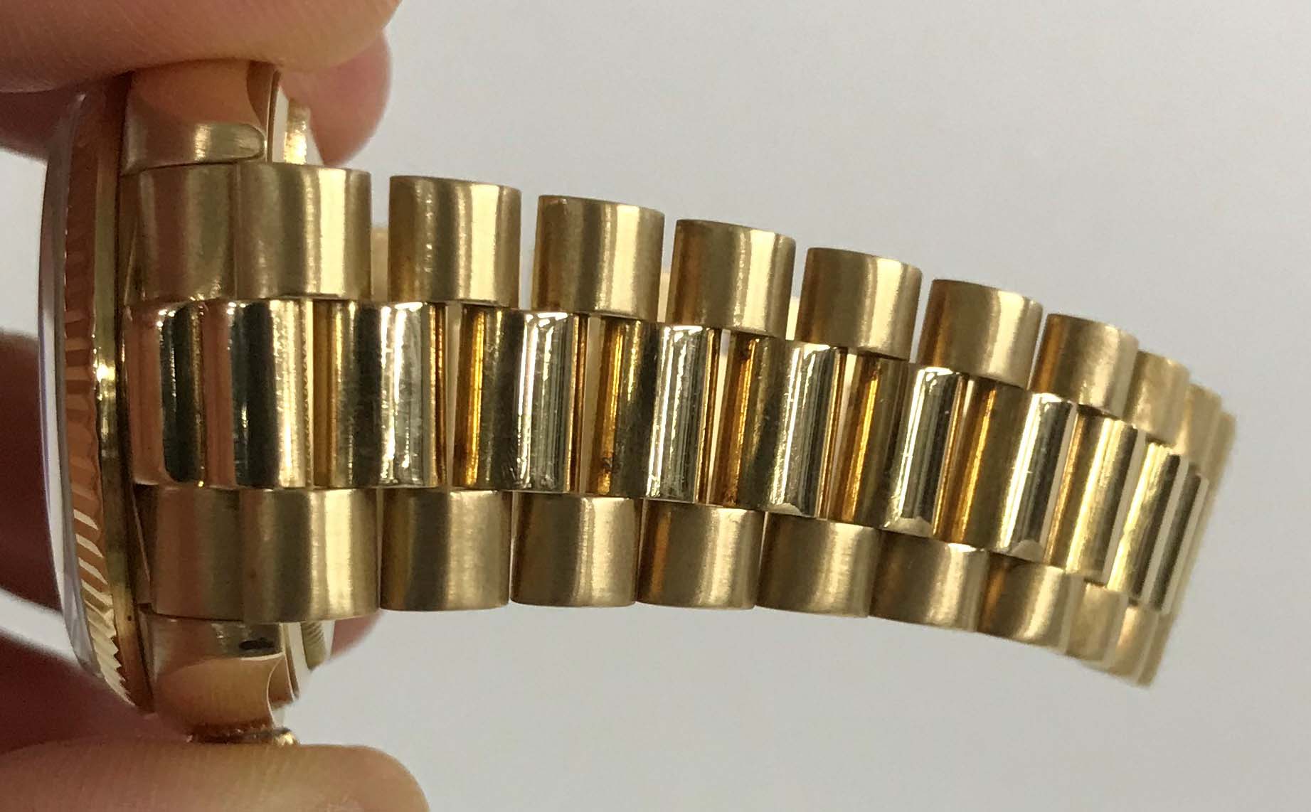 Rolex Oyster Perpetual Day-Date 18ct gentleman's bracelet watch, ref. 18038, circa 1980s, fluted - Image 11 of 12
