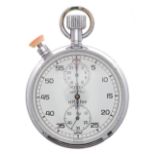 Nero Lemania split seconds chrome cased pocket stopwatch, signed movement, no. 2200081, signed