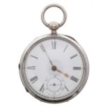 Waltham nickel cased lever pocket watch, circa 1884, the movement signed Waltham, Mass. no. 2601788,