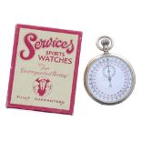 Military issue Trade Pattern 1/10th second nickel cased lever pocket stopwatch, movement no. 647216,