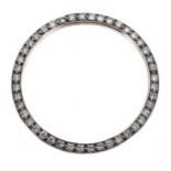 Diamond set bezel for a Rolex Datejust or Day-Date gentleman's wristwatch, 5.4gm, 36mm diameter