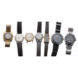 Seven gentleman's wristwatches to include; Corvair, Ramona, Trias, Rotary, Sportline world time