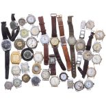 Quantity of gentleman's wristwatches mostly for repair (33)