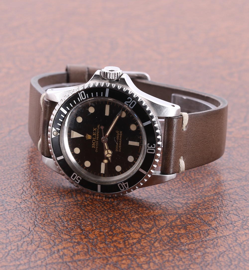 Rolex Oyster Perpetual Submariner stainless steel gentleman's wristwatch, ref. 5513, circa 1966,