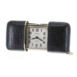 Movado Ermeto Chronométre silver gilt (0.935) and skin purse watch, import hallmarks Glasgow 1930,