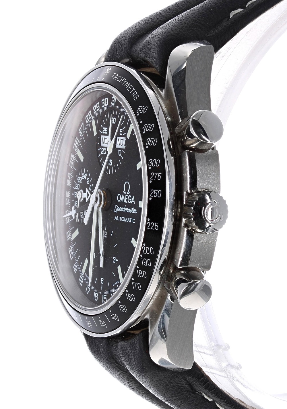 Omega Speedmaster automatic triple calendar chronograph stainless steel gentleman's wristwatch, ref. - Image 3 of 6