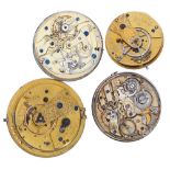 Centre seconds repeating lever pocket watch movement; together with a centre seconds chronograph