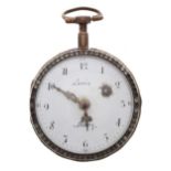 Continental gilt metal fusee verge pocket watch, the movement signed L. Frary, A' Geneve with