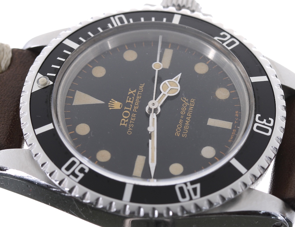 Rolex Oyster Perpetual Submariner stainless steel gentleman's wristwatch, ref. 5513, circa 1966, - Image 6 of 10