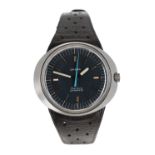 Omega Genéve Dynamic gentleman's wristwatch, circa 1970s, circular blue dial with baton markers,