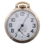 Hamilton 'Railway Special' 10k gold filled lever set pocket watch, signed cal. 992B 21 jewel Adj.