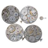 Rolex - Two Rolex 'Breguet Hairspring' 15 jewel wristwatch movements, one with signed dial, 29mm (