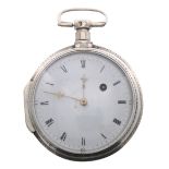 Continental silver verge pocket watch, the fusee movement signed E. Dhon Thiel, with pierced