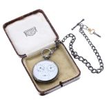 Loze Courvoisier, Chaux-De-Fonds - interesting Swiss silver dual time pocket watch made for the