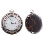 George Prior - George III silver and tortoiseshell verge triple cased pocket watch made for the