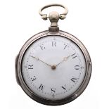 Interesting George III silver 'name dial' (THOMAS MERCER) pair cased verge pocket watch, London