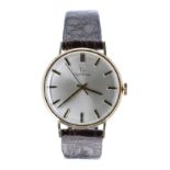 Certina 9ct gentleman's wristwatch, London 1966, case no. 23518, circular silvered dial with baton