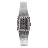 Omega De Ville stone set stainless steel rectangular cased bracelet watch, ref. ST 511268, circa