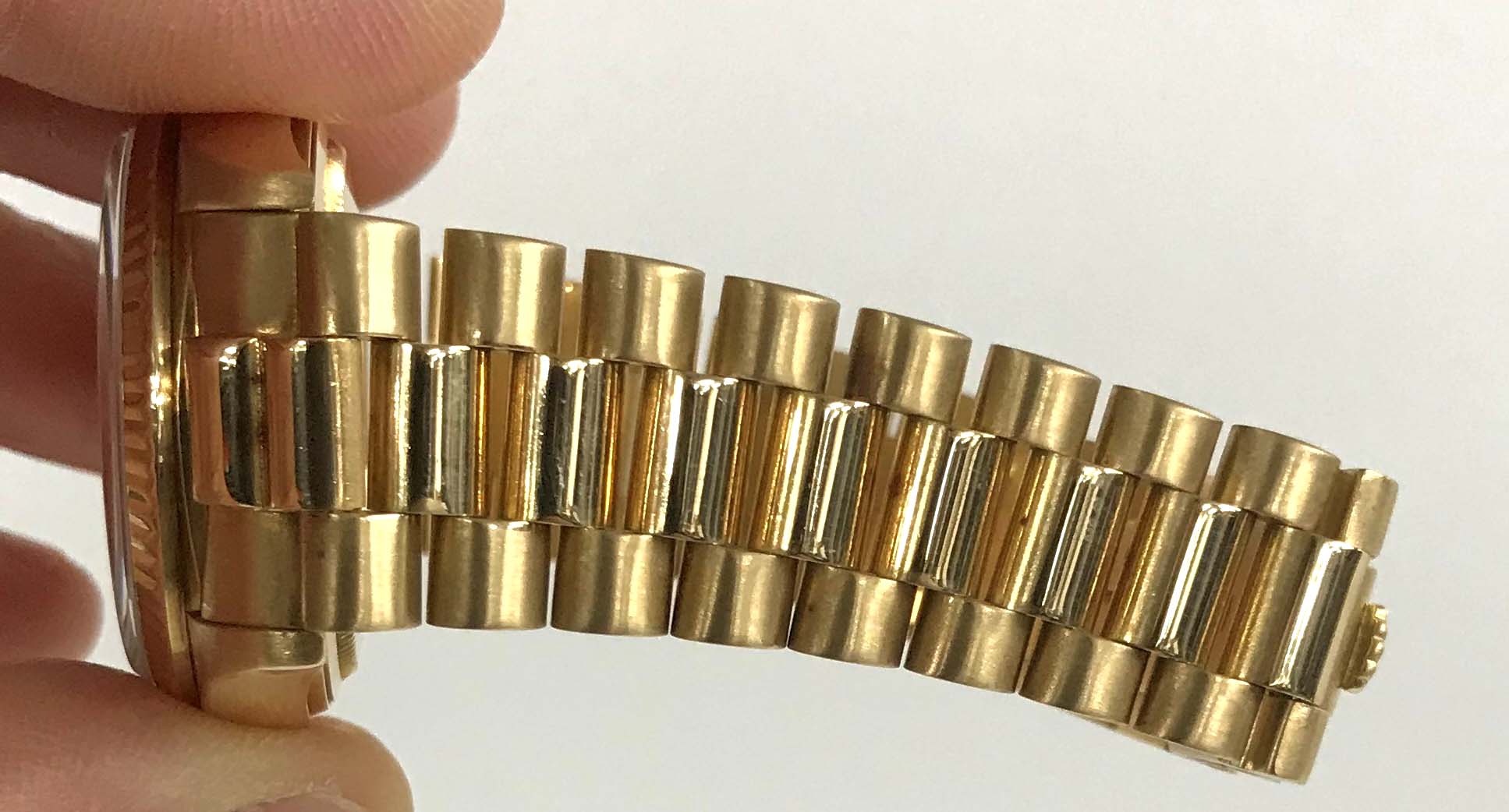 Rolex Oyster Perpetual Day-Date 18ct gentleman's bracelet watch, ref. 18038, circa 1980s, fluted - Image 12 of 12