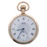 Railway Interest - Vertex Revue gold plated lever pocket watch, signed 15 jewel movement with gilt