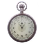 British Air Ministry nickel cased pocket stopwatch, the dial with Arabic numerals, subsidiary thirty