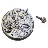 Centre seconds chronograph lever pocket watch movement, with compensated balance and regulator,