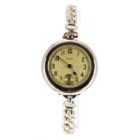 Elgin 10k gold filled bracelet watch, circa 1925, case no. 9521512, circular champagne dial with