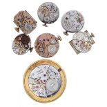 Tudor - Tudor Royal 17 jewel wristwatch movement, 31mm (lacking stem and crown); together with a