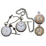 Waltham 14k octagonal cased lever pocket watch, signed 17 jewel movement, no. 24763886, within an