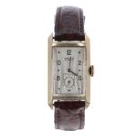 Gruen Curvex Precision 10k gold filled rectangular curved gentleman's wristwatch, rectangular