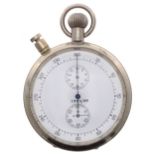 British Air Ministry nickel cased split seconds pocket stopwatch, the movement numbered 8411, the