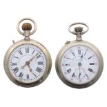 W. Rosskopf & Co. Patent nickel cased lever pocket watch in need of attention, exhibition cuvette,