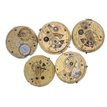 Fusee lever 'Liverpool windows' pocket watch movement, signed W'm Robinson, Liverpool, no. 15230;