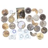 Chrome cased 8 days pocket watch for repair or spares; together with a selection of Hebdomas