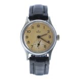 Smiths De Luxe stainless steel gentleman's wristwatch, case no. 146468, circular dial with Arabic