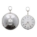 George Prior - George III silver verge hunter pair cased pocket watch made for the Turkish Market,