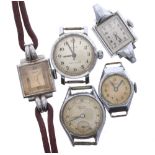 Tudor stainless steel lady's wristwatch, ref. 801, 16mm; together with four ladies wristwatches to