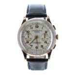 Chronographe Suisse 18k chronograph gentleman's wristwatch, case no. 93 11318, circa 1940/50s,