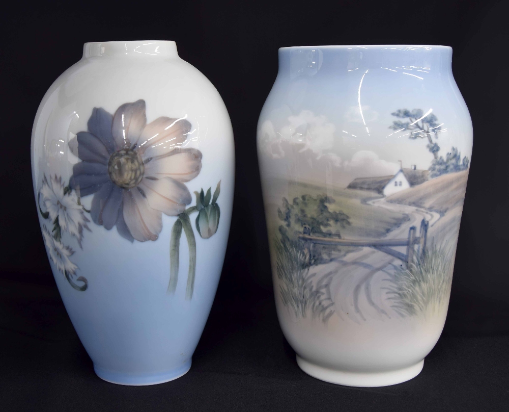 Royal Copenhagen - Floral decorated vase, factory stamp and inscribed numbered 2660/1099, 10.5"