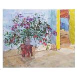 •Follower of Fred Cuming NEAC (20th/21st century) - Still life of flowers in a sunlit room, oil on