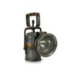 Late 19th/early 20th century Crestella 'The Premier Lamp' carbide railway or mining lamp, 10.5" high